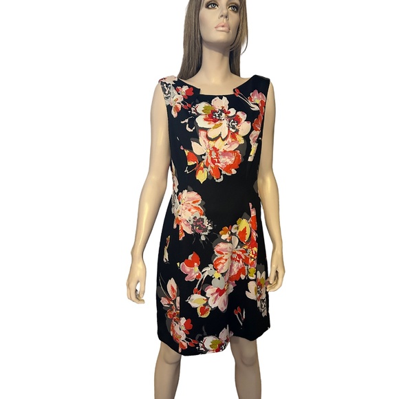 Tahari ASL Kathy Dress Sheath Sleeveless Floral Print NWT - Picture 2 of 13